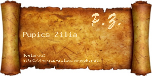 Pupics Zilia névjegykártya